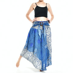 Bohotusk Blue Marble Long Skirt With Coconut Buckle (& Strapless