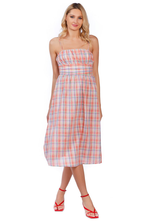 Checkered Midi Dress Slip Dress