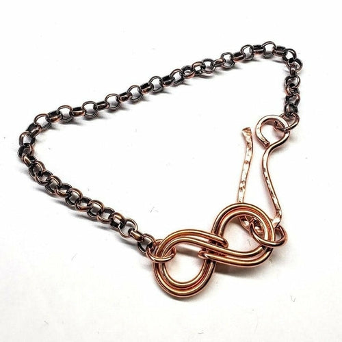 Copper Double Infinity Chain Bracelet For Him and Her