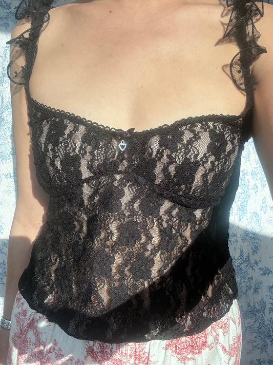 Coquette lace cami top