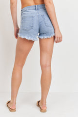 JBD CURVED FRAY HEM SHORT