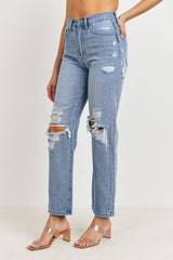 JBD HIGH WAISTED DISTRESSED LOOSE FIT JEAN