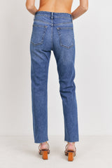 JBD HIGH RISE SCISSOR CUT CLEAN STRAIGHT LEG JEAN