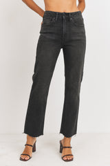 JBD HIGH RISE SCISSOR CUT CLEAN STRAIGHT LEG JEAN