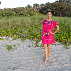 Bohemian Pink Dress with Flowers