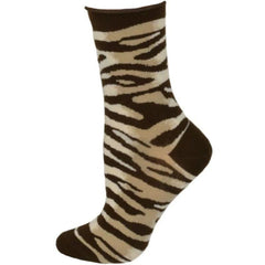 Sierra Socks Zebra Pattern Hi Anklet Casual Cotton Womens 2 Pair Socks