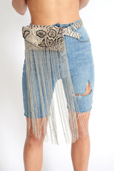 Denim High Waisted Bermuda Shorts