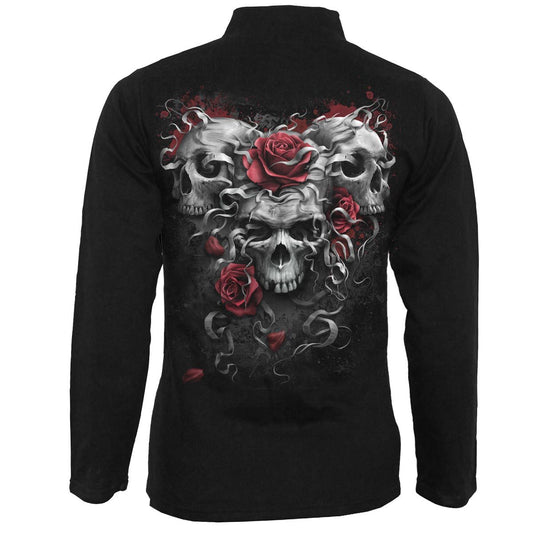 SKULLS N' ROSES - Slant Zip Women Biker Jacket Black