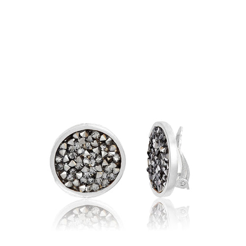 Crystal cluster clip earrings