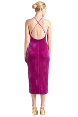 Elle Dress - Velvet slip dress with scooped back and thigh high slit