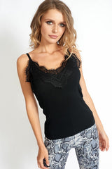 Essential Lace Trim V Neck Knit Cami