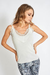 Essential Lace Trim V Neck Knit Cami