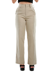 Flared Hem High Waist Pants