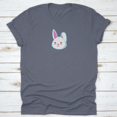 Attractive Cute Bunny Head With Left Ear Closed Tee Design