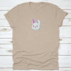 Attractive Cute Bunny Head With Left Ear Closed Tee Design