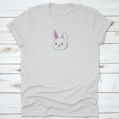 Attractive Cute Bunny Head With Left Ear Closed Tee Design