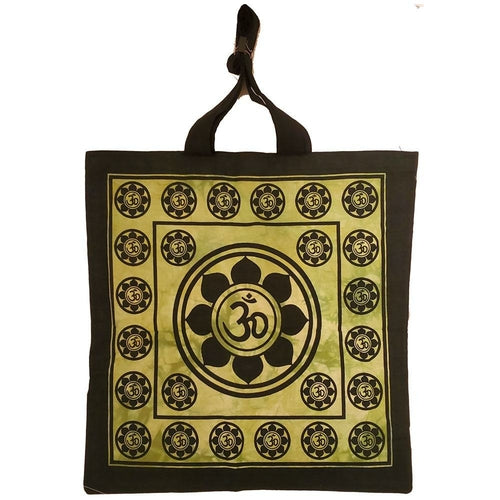 Aum Sanskrit Symbol Lotus Chakra Tie Dye Market Tote Bag Canvas