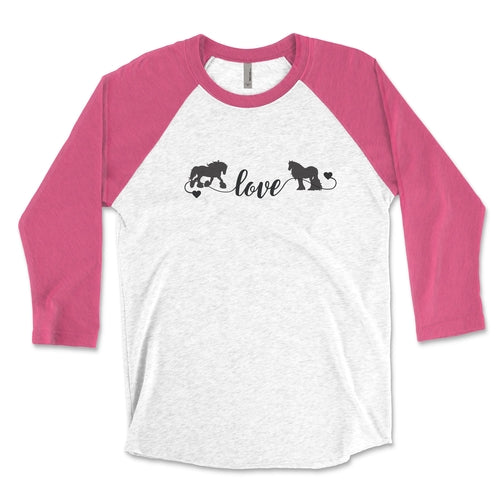 Gypsy Cob Horse Love - Gypsy Horse 3/4 Sleeve Raglan Shirt