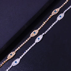 Vintage Bule Evil Eye Anklet Bracelet Beach Women Crystal Anklet