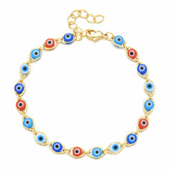 18K Gold Summer Evil Eye Anklet Bracelet