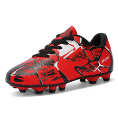 Cheap Red Soccer Shoes Boys Girls TF/FG Sport Football Shoes Children