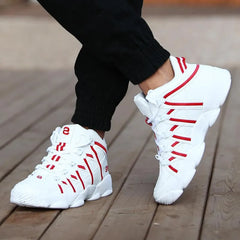 Large Size PU Leather Men's Running Shoes Men's White Sports Shoes