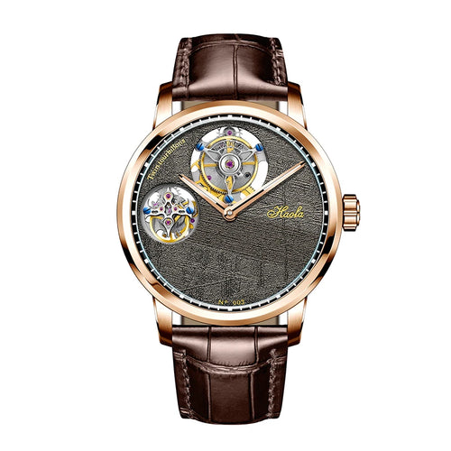 Haofa Luxury Double Tourbillon Mechanical Watch For Men Sapphire