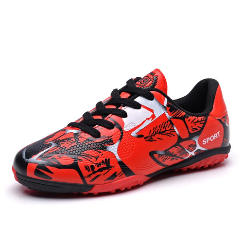 Cheap Red Soccer Shoes Boys Girls TF/FG Sport Football Shoes Children