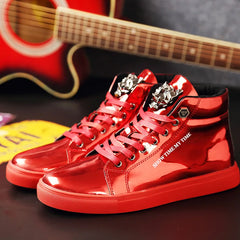 Spring New Stylish High Top Men Sneakers Silver Luxury Designer Men