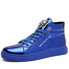 Spring New Stylish High Top Men Sneakers Silver Luxury Designer Men