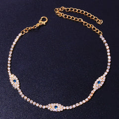 Beach Women Crystal Anklet Vintage Evil Eye Anklet Bracelet