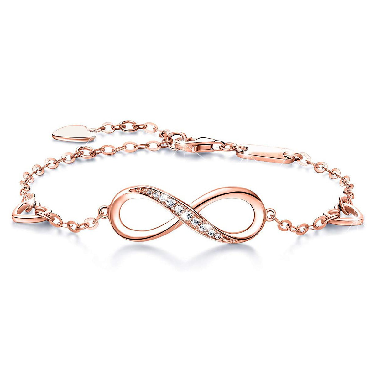 White  Elements Infinite Pendant Chain Bracelet in 14K Rose Gold