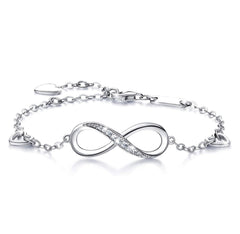 White  Elements Infinite Pendant Chain Bracelet in 14K White Gold