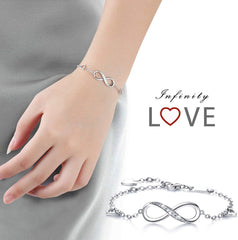 White  Elements Infinite Pendant Chain Bracelet in 14K White Gold