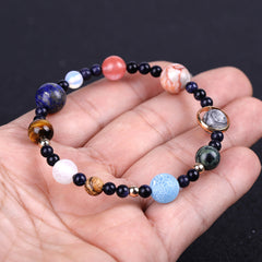 Full Planets of the Galaxy Marble Stretch Bracelet