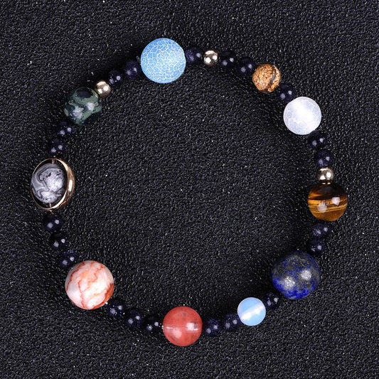 Full Planets of the Galaxy Marble Stretch Bracelet