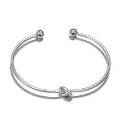 5 Piece Pav'e Loveknot Bracelet Silver Set