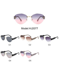 Dastriana - Round Chic Tinted Oval Frame Women's Sunglasses