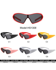 Ascary - Oversized Winged Bar Shield Sunglasses