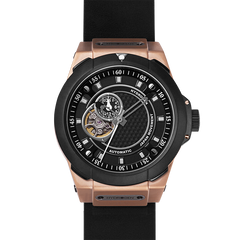 Vento Black Rose Gold Leather