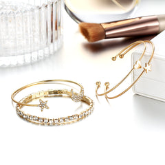 4 Piece Celestial Bangle Set With ® Crystals 18K Gold Plated Bracelet