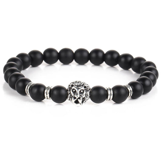 Black Lion Head 18K White Gold Plated Bracelet in 18K White Gold