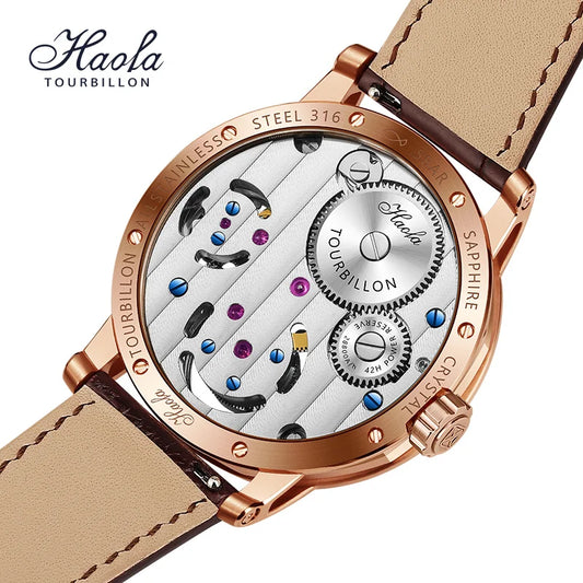 Haofa Luxury Double Tourbillon Mechanical Watch For Men Sapphire