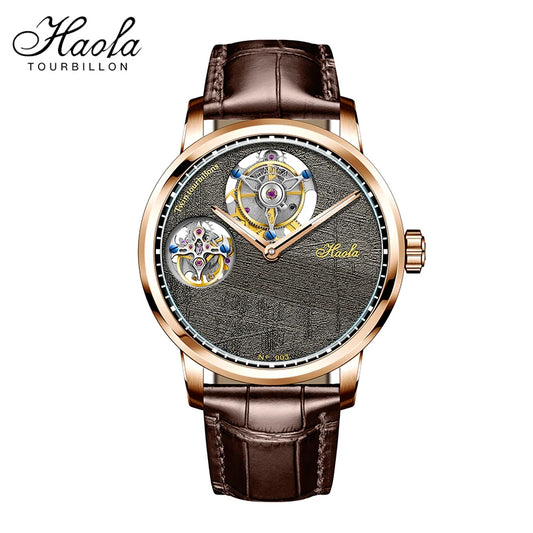 Haofa Luxury Double Tourbillon Mechanical Watch For Men Sapphire