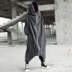 Fashiona Dark Style Long Sweatshirt Coat Gothic Streetwear Loose