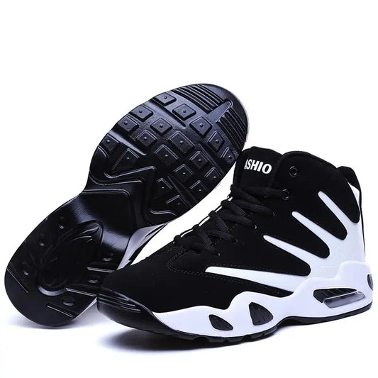 Large Size PU Leather Air Mattress Sports Shoes for Men High Top