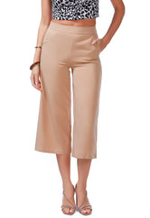 High Rise Cropped Culottes Trousers