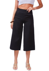 High Rise Cropped Culottes Trousers