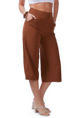 High Rise Cropped Culottes Trousers