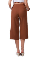 High Rise Cropped Culottes Trousers